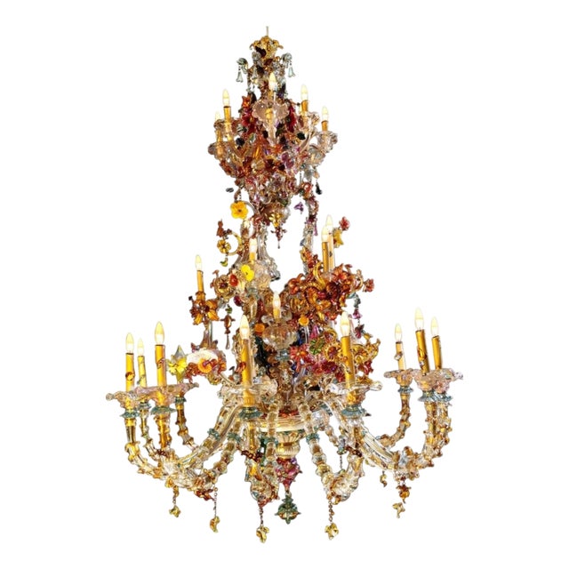 Venetian Rezzonico Chandelier in Murano, 1950s For Sale