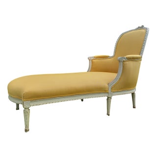 Louis XVI Style Daybed in Yellow Fabric For Sale