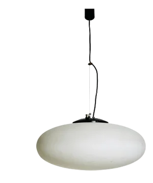Stilnovo Midcentury Brass and Glass Chandelier, 1950s, Italy