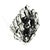 Vintage Crystal Triangles "Black Diamonds" Brooch 1950s For Sale - Image 4 of 10
