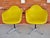 Mid-Century Modern Pair of 1960s Herman Miller Eames Molded Fiberglass Swivel Chairs in Yellow Naugahyde For Sale - Image 3 of 7