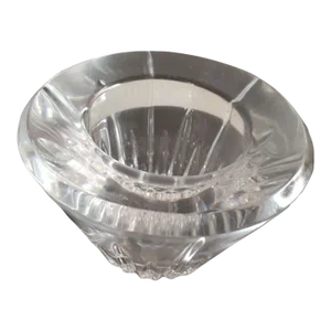 1990s Oleg Cassini Signed Single Crystal Votive Holder Made in Sweden