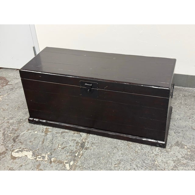 Pottery Barn Emmett Zen Brown Trunk/Coffee Table For Sale - Image 11 of 12