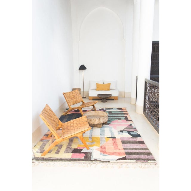 Multi-Color Hand-Knotted Moroccan Wool Rug - 9 X 12 Ft For Sale - Image 10 of 11