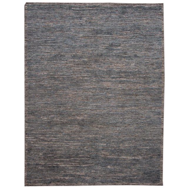 21st Century Contemporary Textured High Low Wool Rug For Sale - Image 13 of 13