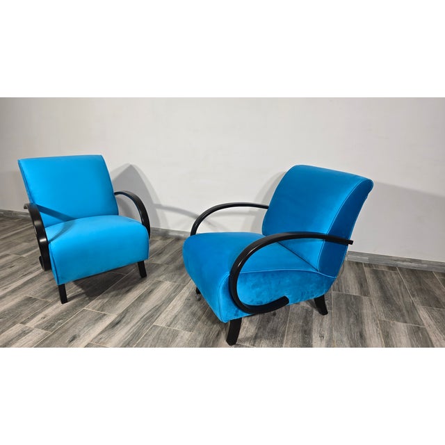 Wood Set of Lounge Chairs by Jindrich Halabala, 1940s For Sale - Image 7 of 11