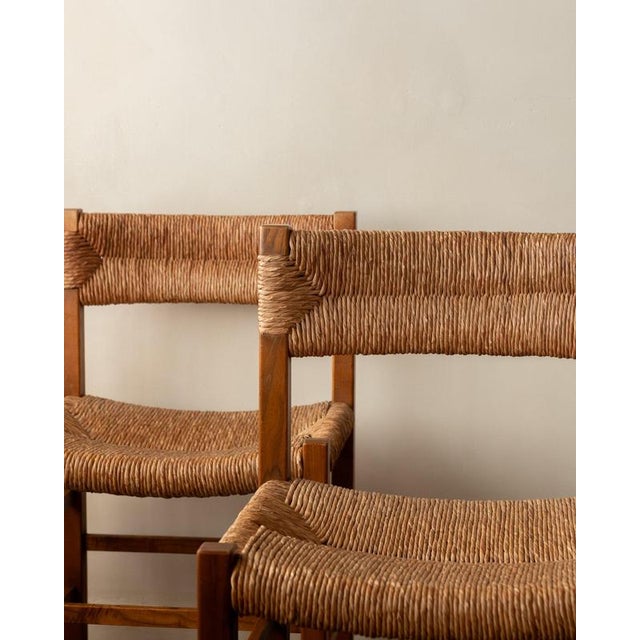 Beige French Mid-Century Wood and Rush Dining Chairs, 1960s, Set of 6 For Sale - Image 8 of 18