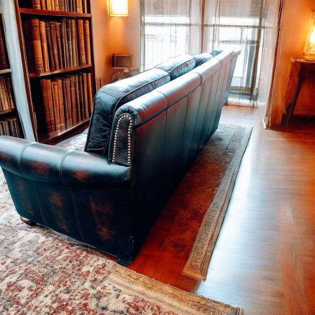 Animal Skin Experience Timeless Elegance and Unparalleled Comfort With This Rare Jackson Carter Leather Italia Collection For Sale - Image 7 of 10