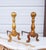 Arts & Crafts Cast Iron Fireplace Andirons With Gold Enamel From the 1920's, Pair For Sale - Image 3 of 10