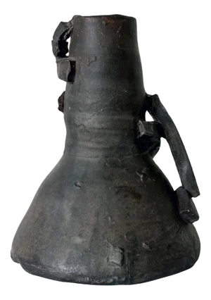 Sculptural Ceramic Handled Vase by Robert Turner