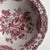 Antique English red transferware bowl by Ridgway, Staffordshire, featuring the “Windsor” pattern with floral and bird...