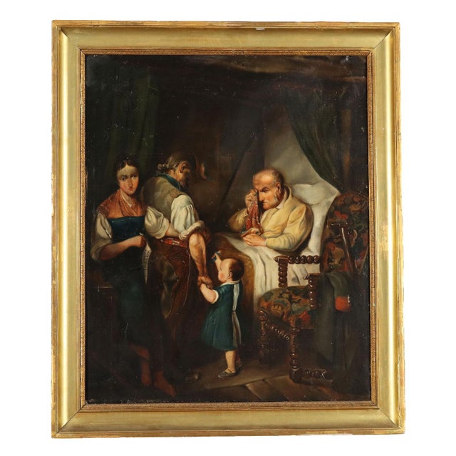 French School Artist, Genre Scene, Oil on Canvas, 19th Century For Sale - Image 12 of 12