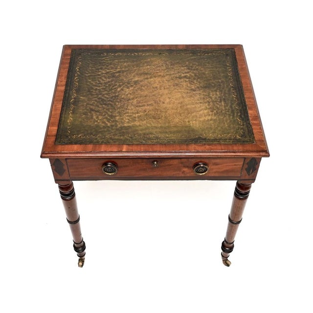 Antique Georgian Leather Top Writing Table, 1800 For Sale - Image 6 of 11