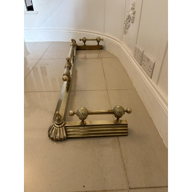 Gold Antique Victorian Brass Fender, 1860s For Sale - Image 8 of 9