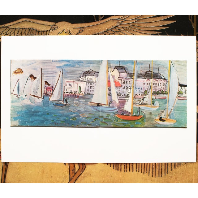 Modern 1970 After Raoul Dufy "Regatta at Deauville", Large Full-Color Parisian Print For Sale - Image 3 of 7