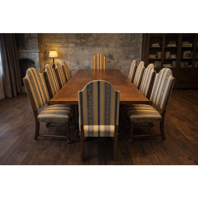 Neo-Baroque Dining Suite in Oak, 1950s, Set of 11 For Sale - Image 9 of 9
