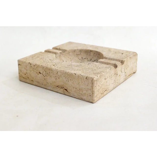 Italian Square Travertine Ashtray by Fratelli Mannelli, 1970s For Sale - Image 6 of 10