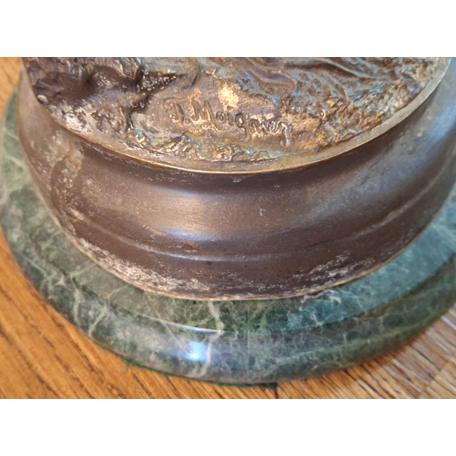 Jules Moigniez (French 1834 - 1894 ) Bronze Figure of Eagle on Marble Plinth, Signed For Sale - Image 11 of 12