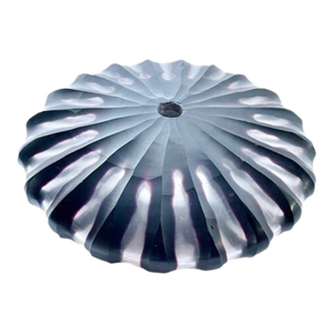 Vintage Striped Cut Glass Disc Vase