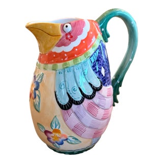 1990s Fitz and Floyd Gypsy Chicks Whimsical Pitcher For Sale