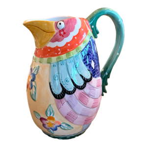 1990s Fitz and Floyd Gypsy Chicks Whimsical Pitcher