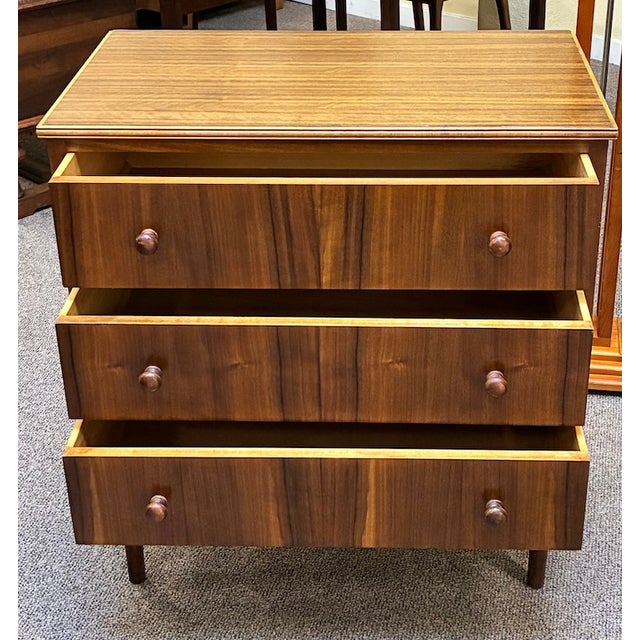 Brown African Teak Three Drawer Chest by Morn's of Glasgow For Sale - Image 8 of 10