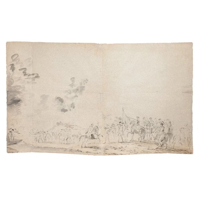 Landscape is an original drawing is realized by Jan Peter Verdussen. The artwork has some folds and foxings and is...