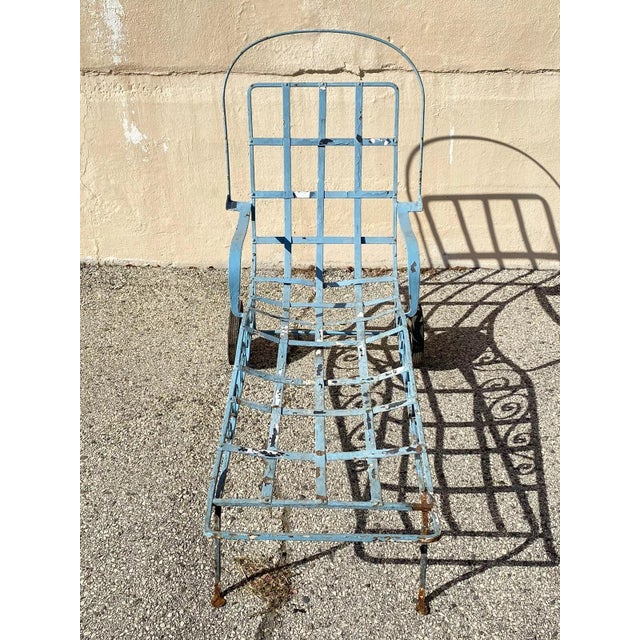 Art Nouveau Early 20th Century Vintage Salterini Style Art Nouveau Scrolling Wrought Iron Lounge, Attributed For Sale - Image 3 of 12