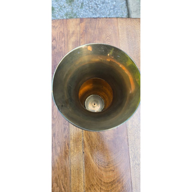 1930s Vintage Solid Brass Spiral Twist Vase – Mid-Century Modern Sculptural Decor For Sale - Image 5 of 12