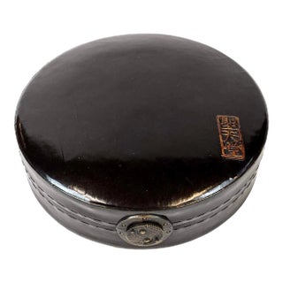 20th Century Black Leather Yin Yang Jewelry Box For Sale