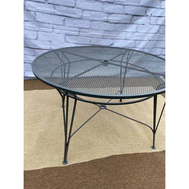 Atomic Radar Salterini Outdoor Wrought Iron Patio Dining Table, Attributed For Sale - Image 9 of 10
