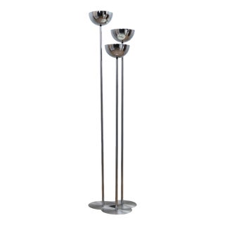 Space Age Italian Chrome 3-Column Floor Lamp from Lamperti, 1970s For Sale