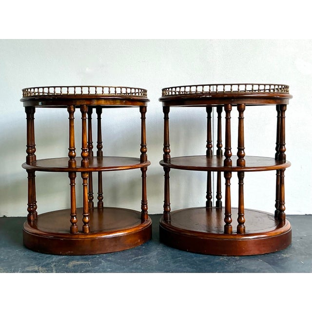 Brown Vintage Theodore Alexander Gallery Side Tables - A Pair For Sale - Image 8 of 12