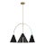 Kelly Wearstler By Visual Comfort Studio Cambre 3-Light integrated LED Large Chandelier in Midnight Black and Burnished Brass For Sale