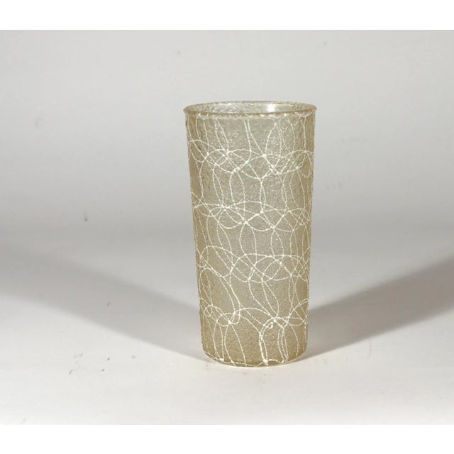 Vintage MCM Set of Drinking Glasses & Jug, Spaghetti String Pattern, Color Craft, Indianapolis, In., Set of Seven and Jug....