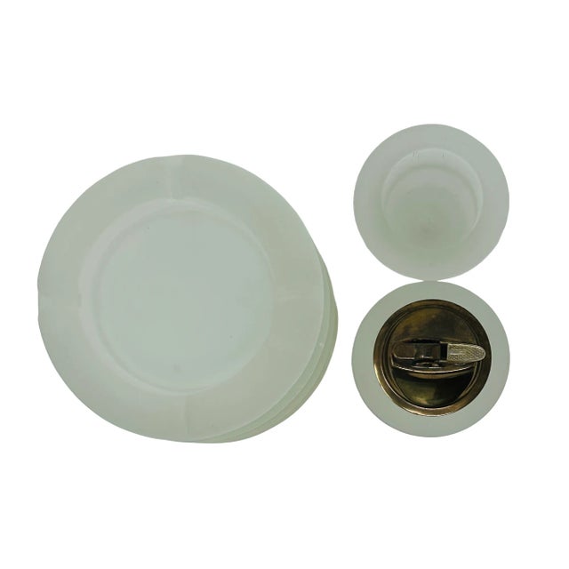 1950's Tiara Frosted Indiana Glass Smoking Set a Set of 6 For Sale In Tampa - Image 6 of 9