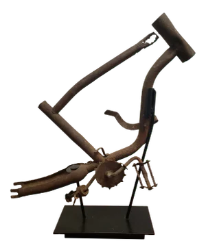 Vintage 1940s-50's Bicycle Sculpture With Stand