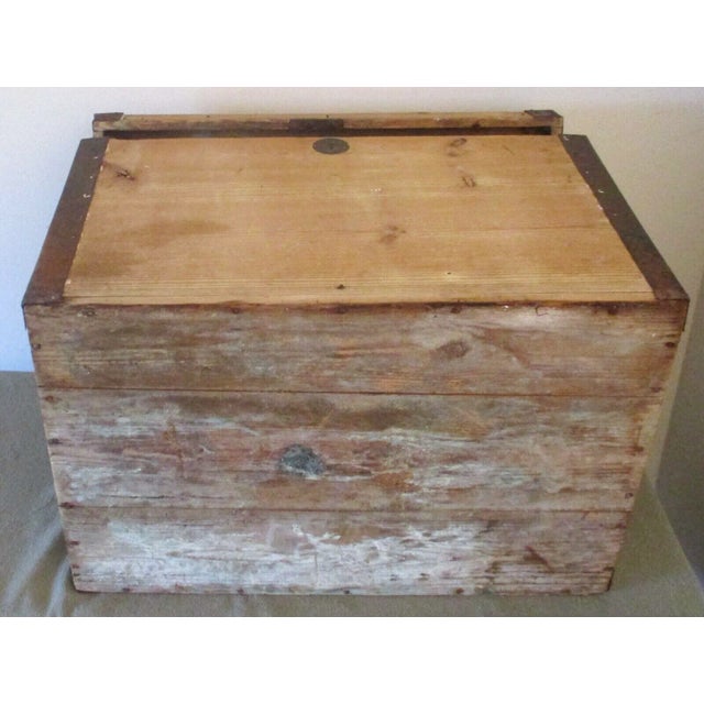 Brown 1930s Vintage Swedish Birchwood Curved Top Metal Trimmed Blanket Chest For Sale - Image 8 of 13