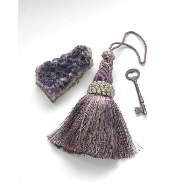 Amethyst Key Tassel With Looped Ruche For Sale In New York - Image 6 of 11