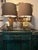 Vintage 1970s Hollywood Regency Brass Urn Table Lamps With Black Shades - A Pair For Sale In Wichita - Image 6 of 8