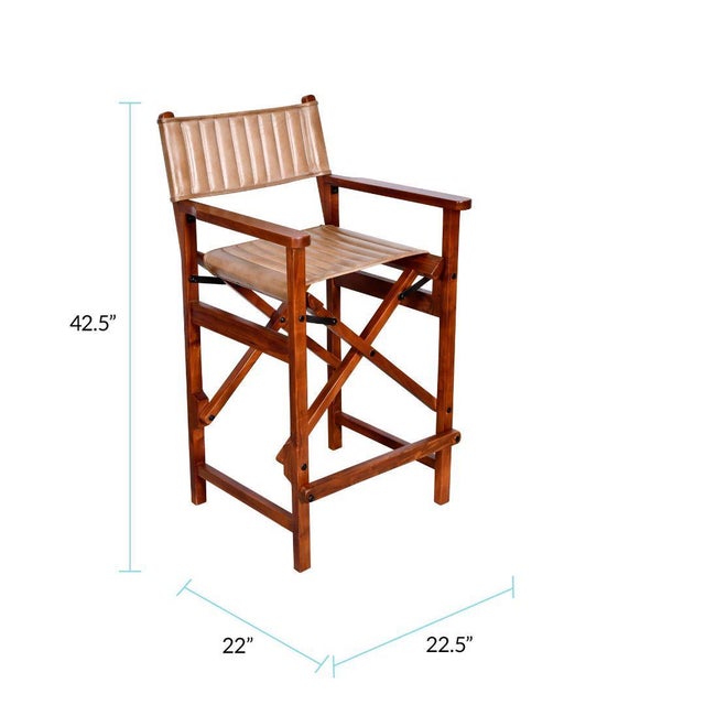 Kenneth Ludwig Chicago Leather Bar Stool - Brown For Sale - Image 4 of 6