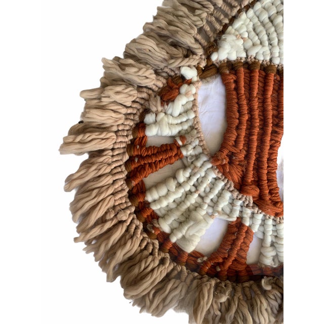 1970s Vintage 1970s Boho Chic Handwoven Macramé Wall Hanging For Sale - Image 5 of 12