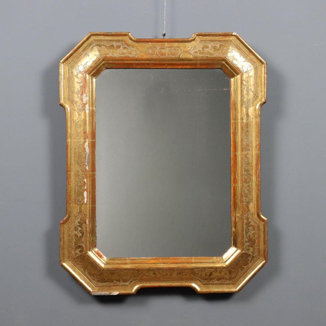 Antique Gilded Cabaret Mirror with Molded Frame, 1800s For Sale - Image 10 of 10