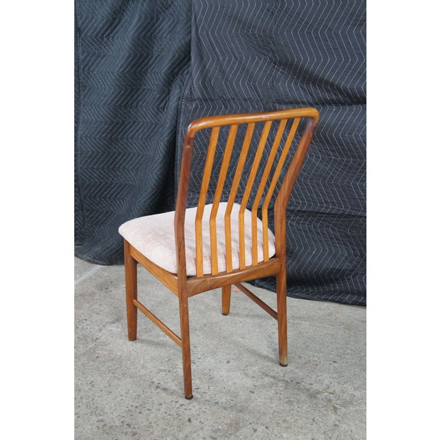 1980s Set of 8 Otmar Danish Scandinavian Modern Teak Slat Back Dining Chairs MCM For Sale - Image 9 of 13