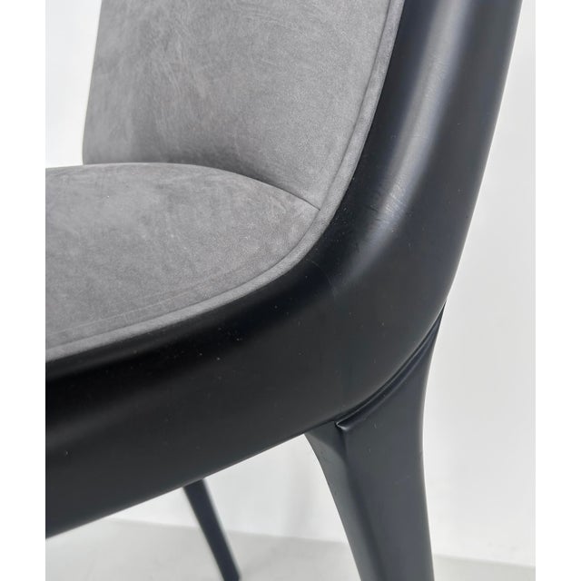 Annibale Colombo Lacquered Suede Dining Chairs- Set of 6 For Sale - Image 9 of 12