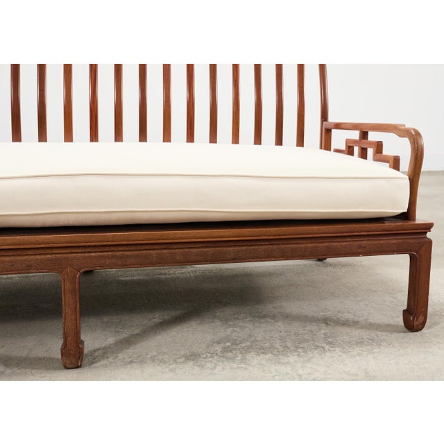 Pair of Michael Taylor Style Ming Inspired Hardwood Sofas For Sale - Image 15 of 18