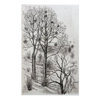 Leszek Rózga, Fields, 1987, Ink on Paper Drawing For Sale