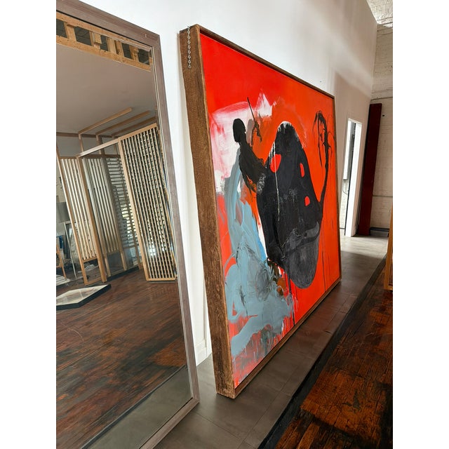 A commanding, museum‑scale work by Chicago abstract expressionist Wesley Kimler, known for his explosive gestural...