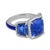 Lugano Gia 14.10 Carat Ceylon No Heat Sapphire Diamond Enamel 18k Gold Ring, Size 6.25 For Sale - Image 4 of 8