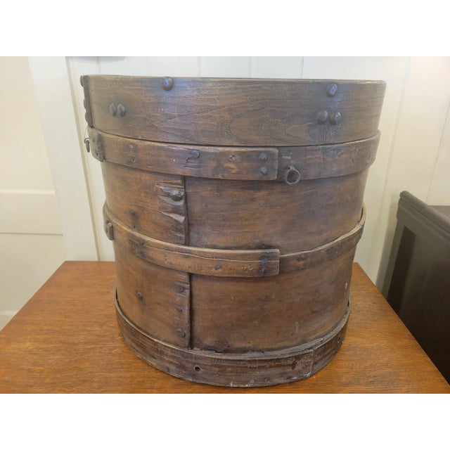 Rustic Antique Round Chinese Bent Wood Food Drum/Side Table For Sale In Milwaukee - Image 6 of 9